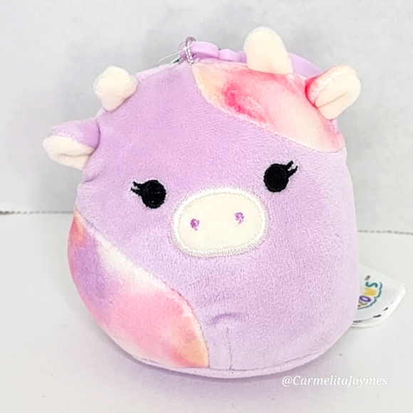 SURI 🌄🐮 FTM ☆ 3pc Lavender & Pink Tie Dye Sunset Cow Original Squishmallow NWT - Picture 6 of 9